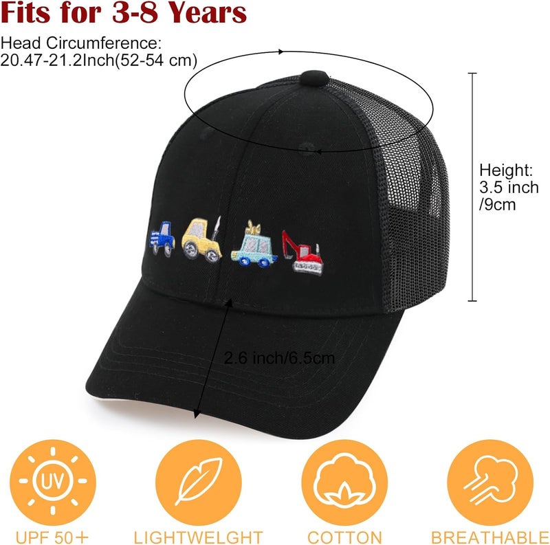 EDCYF Kids Boys Girls Embroidered Baseball Caps Baby Sun hat Toddler Dinosaur Trucker Hats Summer Hats（3-8years - Image 4